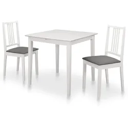 vidaXL 3-tlg. Essgruppe MDF Weiß