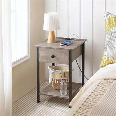 No Nightstand with USB Ports and Outlets set of 2