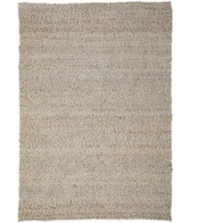 Teppich Kurzflor GLAVEN Bouclé-Struktur Naturlook Polyester 200x290 cm Gelb-Grau fußbodenheizungsgeeignet handgewebt Büro | Kadima Design