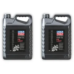 2x Gabelöl LIQUI MOLY 1623 Motorbike Fork Oil 5W light 5 Liter Kanister