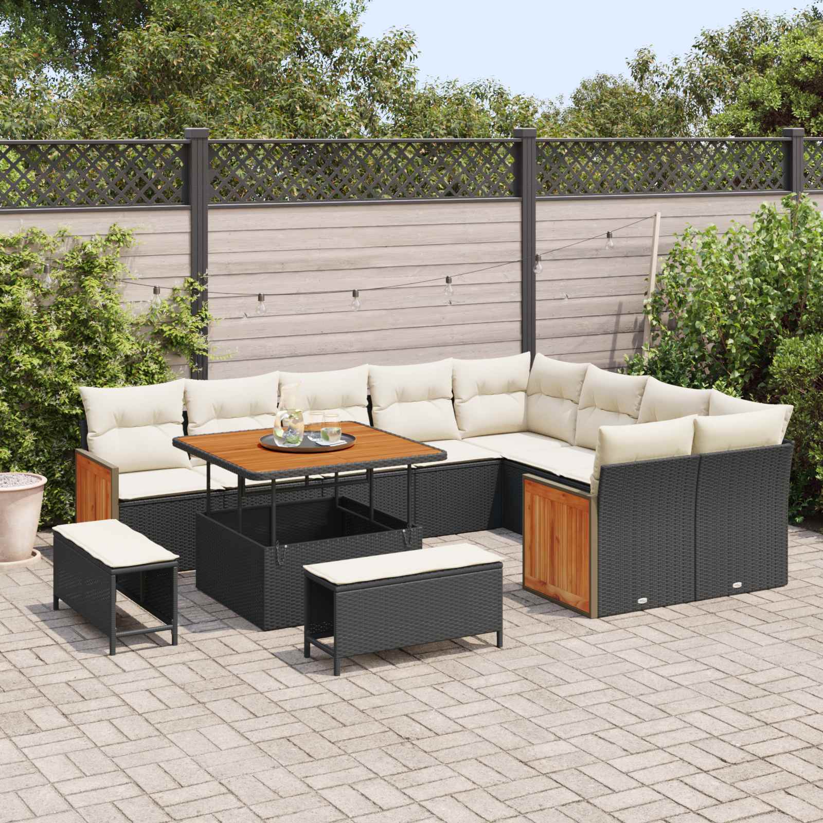 vidaXL Ensemble de canapé de jardin 12 pc 12-Nombre de places