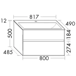 Burgbad Keramik-Waschtisch+Waschtischunterschrank rc40 Solid/Lack Matt Steingrau Solid SGAB082F6533C0001