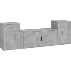 vidaXL 3-tlg. TV-Schrank-Set Betongrau Holzwerkstoff
