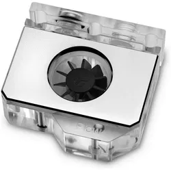 EKWB EK-Quantum Scalar Flowmeter Bottom-To-Top D-RGB - Nickel, Wasserkühlung Überwachung, Transparent, Silber