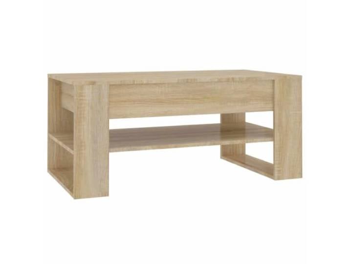 LASWWQMRF Couchtisch Sonoma-Eiche 102x55x45 cm Wohnzimmertisch Ablage Stabiler Kaffeetisch aus Holzwerkstoff mit unterer Ablagefläche für Zeitschriften im Wohnzimmer und Loungebereich.