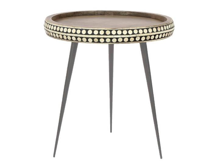 Bout de canapé Leandro Ø 35cm Marron