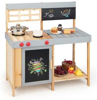 Costway Outdoor Kid's Mud Kitchen Set with Detachable Water Box for Toddlers Over 3