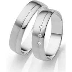 Trauring FIRETTI "Schmuck Geschenk Gold 750 Hochzeit Ehering "LIEBE" Gr. 54, weiß (weißgoldfarben), Fingerringe, Damen, 54, ohne Brillanten, Weißgold 375, 5mm, Trauring, Made in Germany, wahlweise mit oder ohne Brillanten