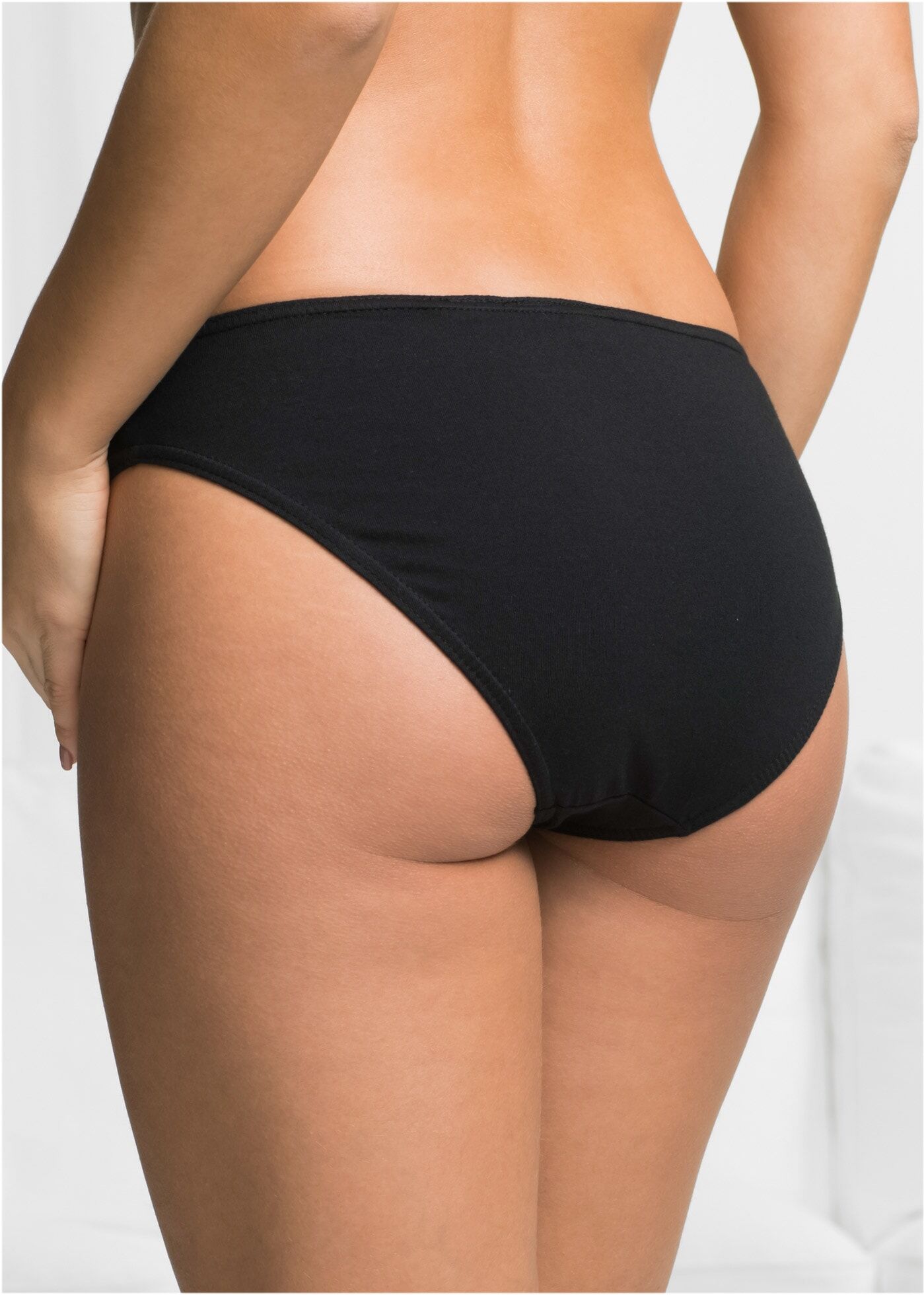 Slip BONPRIX "Slip (10er Pack)", Damen, Gr. 40/42 (M), 10 Stk., schwarz, Obermaterial: 100% Baumwolle, Unterhosen Slip, bequeme Passform, aus Baumwolle, verschiedene Farben, im 10er Pack schwarz 40/42 (M), 10 Stk.