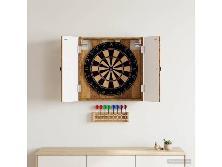 vidaXL Dartboard Schrank EDE Altholz 52,5 x 10,5 x 53,5 cm