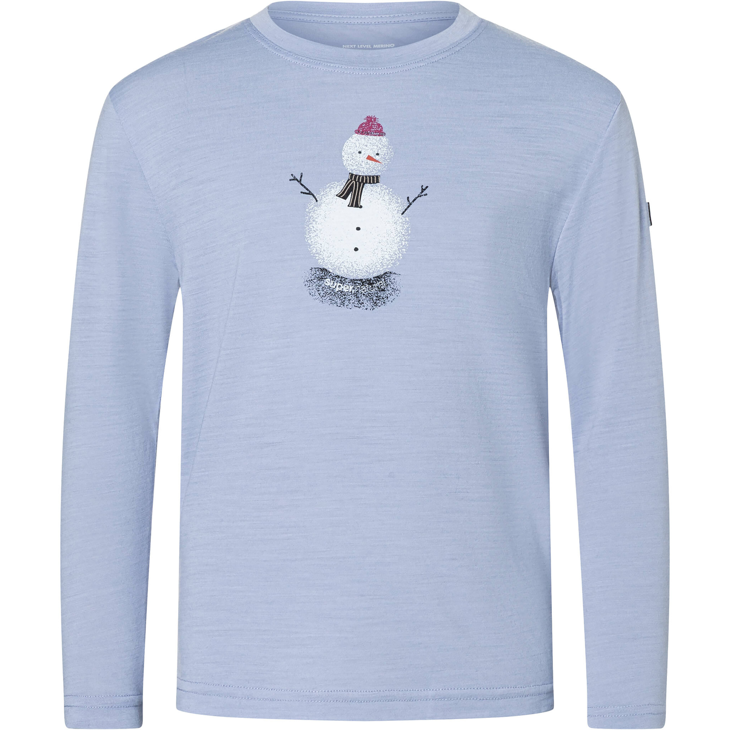 Super.Natural Snowman Kinder Longsleeves blau Größe 152 Hautfreundlich Merinowolle