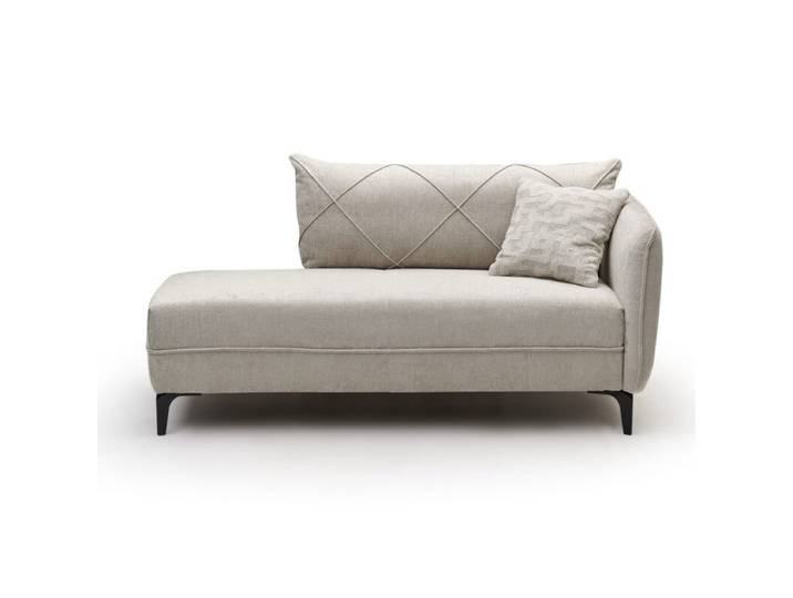 Trendstore Jerina Recamiere in Chenillebezug - Chenille beige - Ausführung rechts Einzel-Recamiere, ideal für Wohnzimmer, Jugendzimmer oder Gästezimmer, pflegeleichter Bezug aus Chenille, Modernes Design Modern