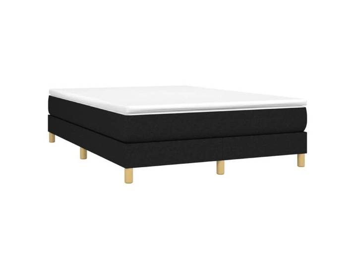 (En Promotion)Lit 2 PERSONNES 140x200cm Cadre de lit à lattes Contemporain noir 140x200cm tissu L548394