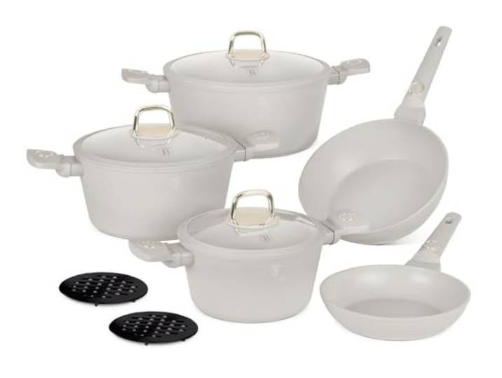 Berlinger Haus Induktions-Kochgeschirr-Set aus Aluminium, antihaftbeschichtet, Töpfe und Pfannen mit Deckel, für Zuhause, Küche, Backofen, spülmaschinenfest, umweltfreundlich, kompatibel mit allen
