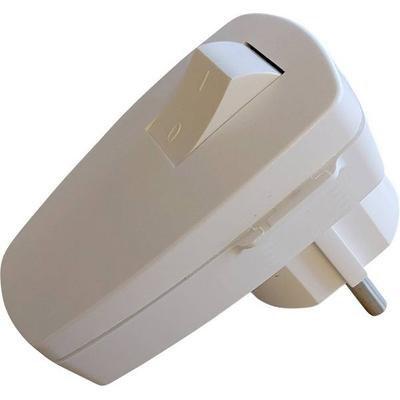 N & L 10231 Schutzkontakt-Winkelstecker Kunststoff mit Schalter 230V Weiß
