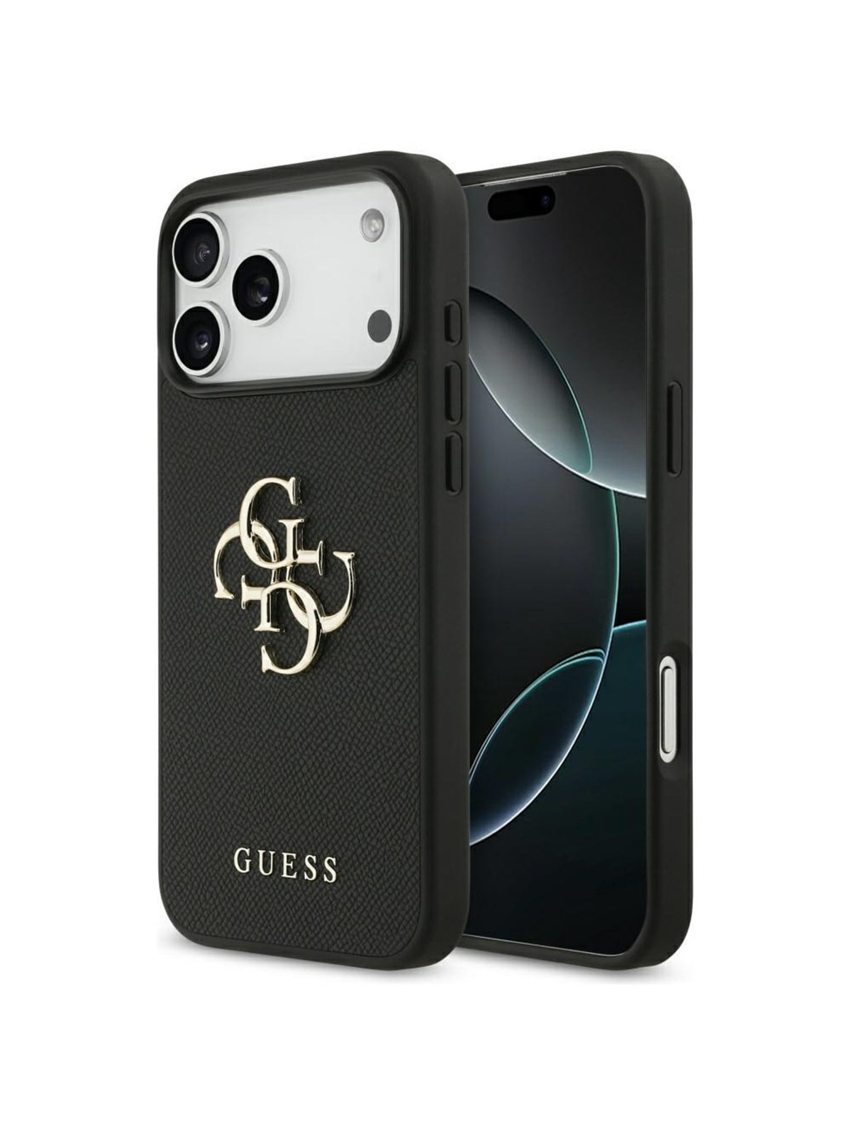 GUESS Grained Big 4G & Classic Logo case for iPhone 17 Pro Max - black