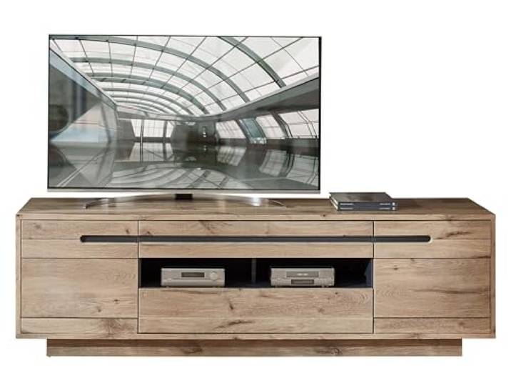 möbelando TV-Board >Bellano< in Viking Oak Dekor, MDF, Spannplatte - 205x63x44cm (BxHxT)