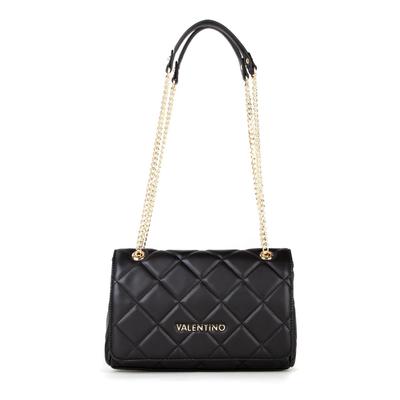 Umhängetasche VALENTINO BAGS "OCARINA", Damen, Gr. B/H/T: 25,5cm x 17cm x 9cm, schwarz (nero), Lederimitat, Taschen Umhängetasche, Henkeltasche Schultertasche Handtasche Damen mit goldfarbenen Details