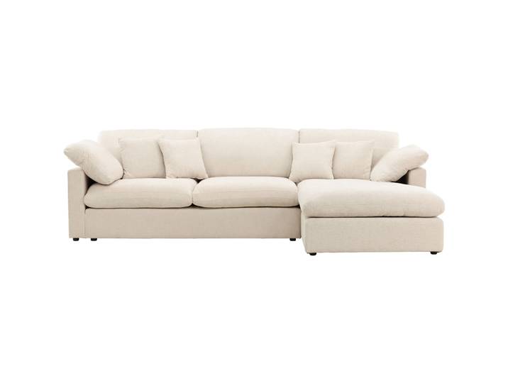 Ecksofa Kust Polyester Beige B 297 T 107 cm