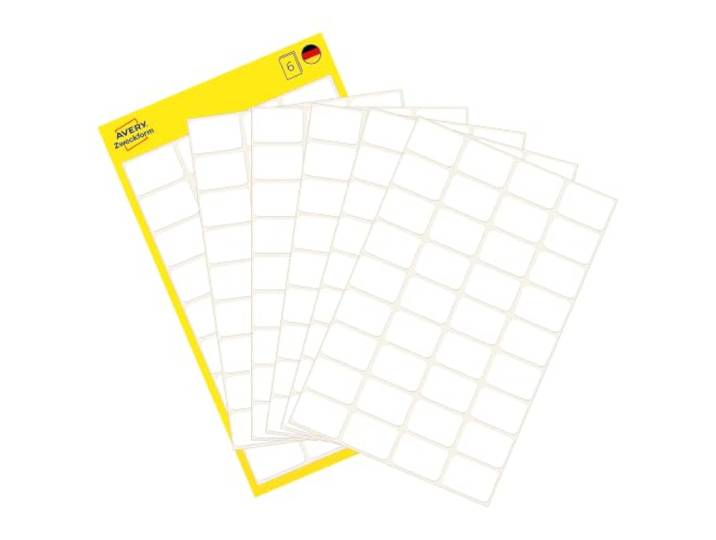 AVERY Zweckform 3041 mini-organisatie-etiketten 216 etiketten. 216 Stuk, 18 x 12 mm wit