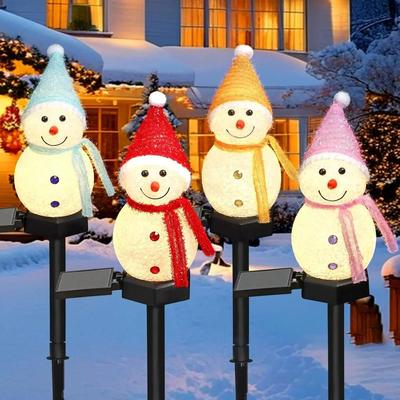 Uplift Essentials Christmas Snowman Solar Pathway Lights red