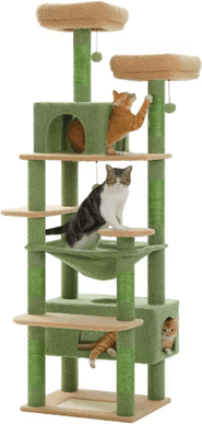 Inspire Picks Deluxe Multi Level Cat Tree Tower With Hammock, Condo & Scratching Posts amt0204gn