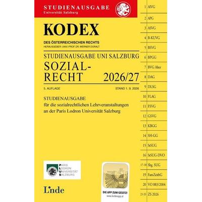 KODEX Studienausgabe Sozialrecht Salzburg 2026/27, Taschenbuch von , Linde, 978-3-7073-5609-0