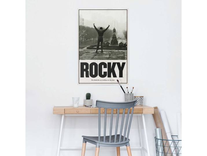 Poster REINDERS Rocky - Rocky Balboa , schwarz (farbe bild(er): schwarz), B:61cm H:91,5cm T:0,1cm, Holzwerkstoff, Bilder, Poster
