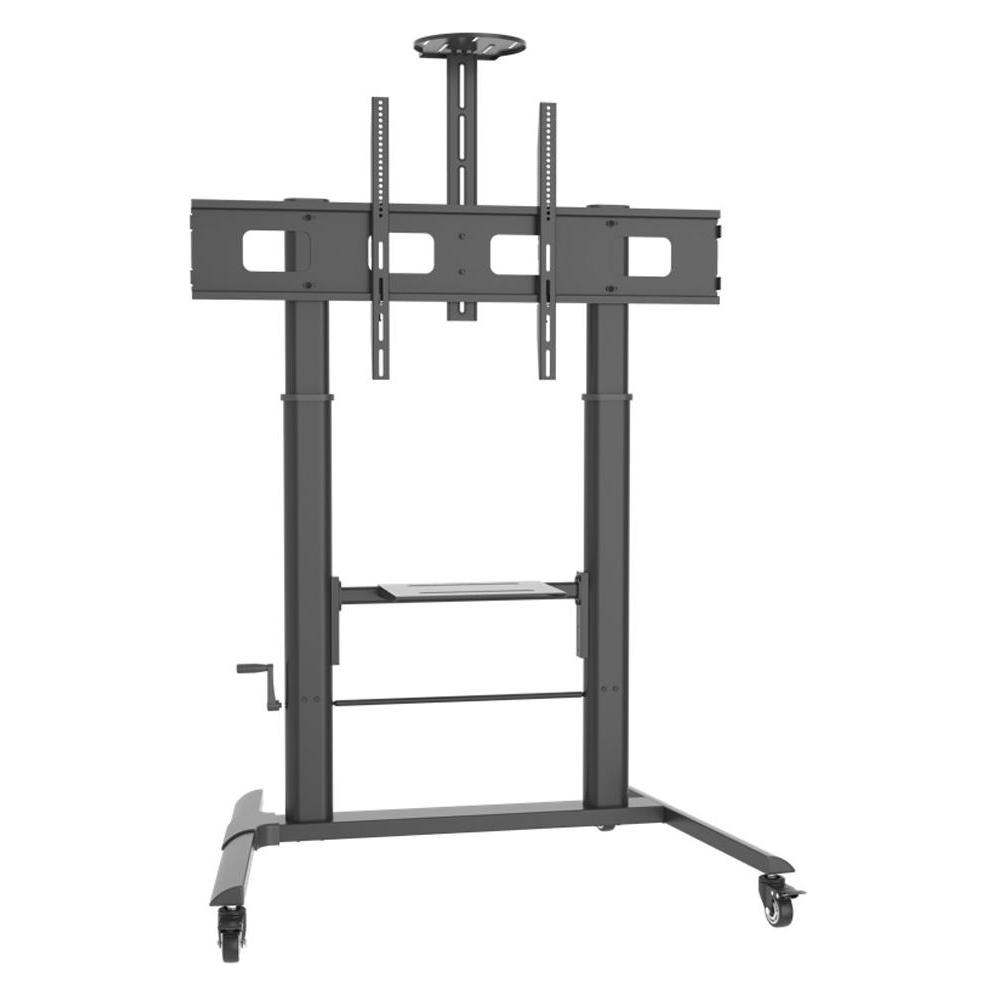 Techly TV Trolley für LCD LED TV 132,08-279,40cm 52-110Zoll schwarz mit Ablage (120 kg, 52" - 110") (ICA-TR230)
