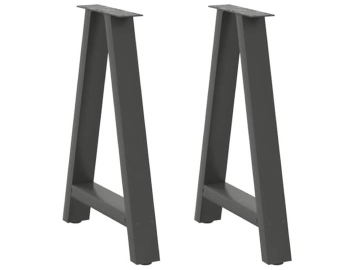 HGDFWRQW Tischbeine A-Form 2er Set 60x73cm Stahl Anthrazit Tischkufen Stabile A-Konstruktion für Esszimmer und Büro, mit Bodenausgleich gegen Wackeln und Kratzer auf unebenen Untergründen.