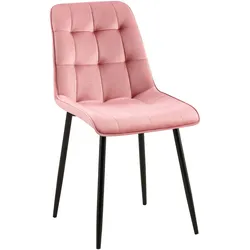 CLP Esszimmerstuhl Gifford Samt - Farbe: pink, Material: Samt