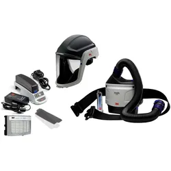 3M TR-315E+ Versaflo Starterpaket inkl. TR-302E, Zubehör und 3M Versaflo Schutzhelm M306 mit Komfort-Gesichtsabdichtung und Polycarbonat Visier, klar