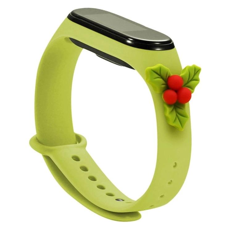 Hurtel Strap Xmas Armband für Xiaomi Mi Band 6 / Mi Band 5 Christmas Silicone Strap Armband Grün (Mistletoe (Silikon) (1404978613)