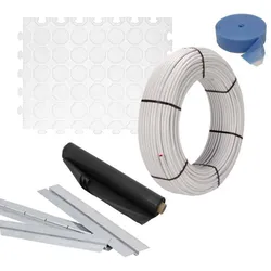 30 m2 Set Trockenestrichsystem 25 mm WLG 035 Alu-Verbundrohr Raster 12,5 cm + Zubehör