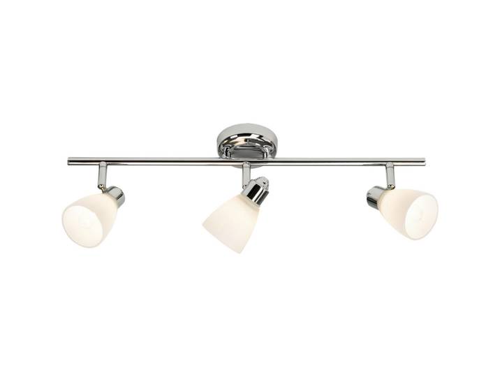 Brilliant Deckenleuchte Kensington, Weiß, Chromfarben, Metall, Glas, 52x14.5 cm, drehbar, gleichmäßige Lichtverteilung, Lampen & Leuchten, Innenbeleuchtung, Deckenleuchten, Deckenleuchten