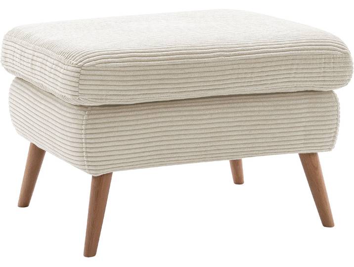 Hocker EXXPO - SOFA FASHION Scandi bequem und elegant mit hohem Holzfuss , beige, B:72cm H:47cm T:62cm, Hocker, Hocker, bequem und elegant mit hohem Holzfuss