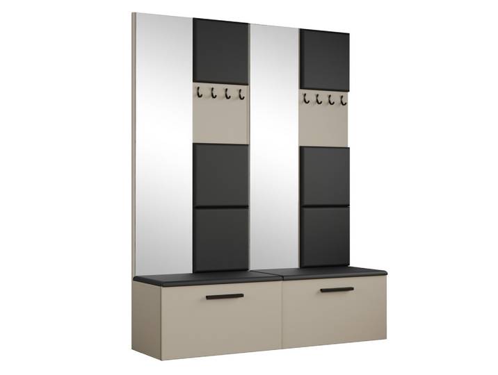 GARDEROBENSCHRANK MODULO 161,2/204/40 cm Modern Garderobe-Set Kaschmir