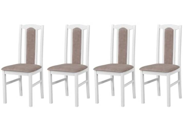 LeafDesign Esszimmerstühle 4er Set, Massivholz, Gepolstert, Weiß Küchenstühle, Esstischstühle und Essstühle für Wohnzimmer, Restaurant, Café, Hotel und Gastronomie – hoher Sitzkomfort