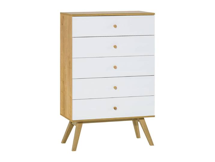 Commode 5 tiroirs Vox Nature Blanc