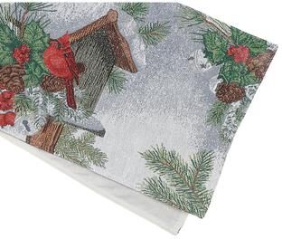 IH Casa Decor "Tapestry Table Runner Birdhouse Cardinal 54"""