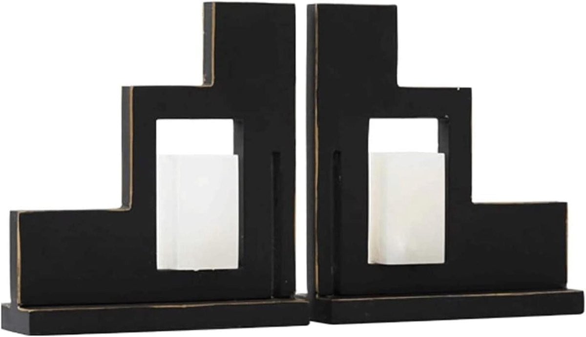 Boekensteunen Marmer - Decoratieve Boekstoppers - Zwart - 1 Paar