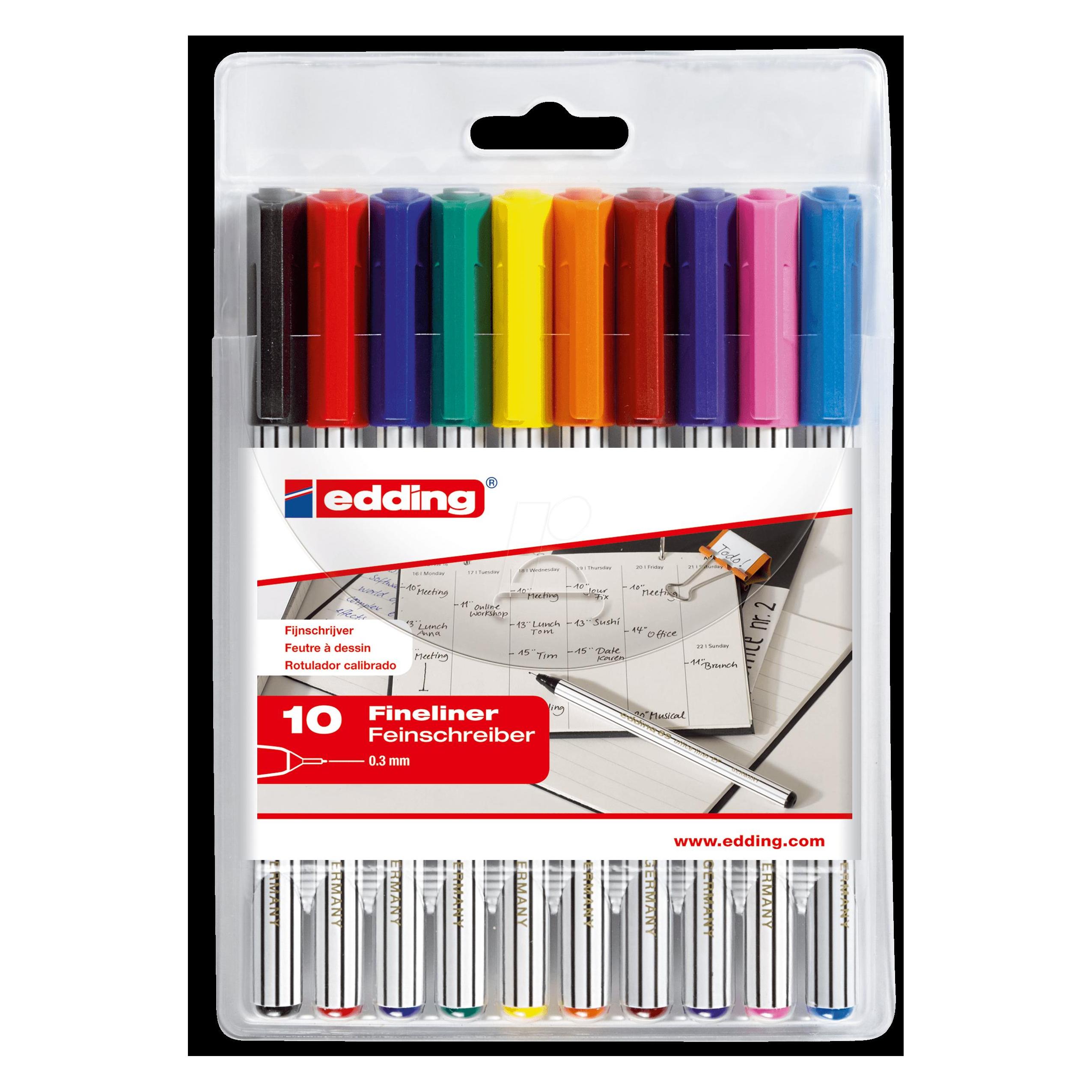Edding Fineliner 89 office liner EF 0,3mm farbig sortiert 10 St./Pack. (10x) (4-89-10)
