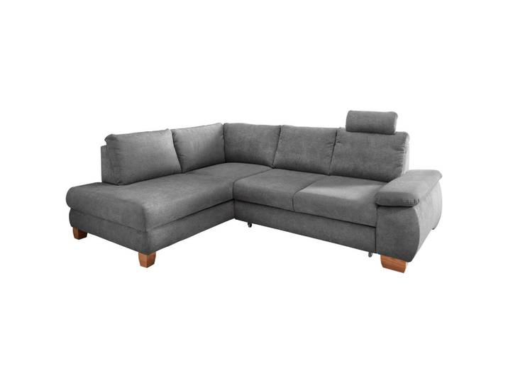 Livetastic Eckschlafsofa, Grau, Holz, 261x206 cm, Liegefunktion, Rücken echt, Armteil rechts, Wohnzimmer, Sofas & Couches, Schlafsofas, Schlafsofas mit Bettkasten