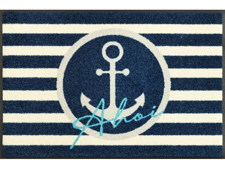 Fussmatte Anchor Port , bunt, B:50cm H:7mm L:75cm, Obermaterial: 100% Polyamid, WASH+DRY BY KLEEN-TEX, Teppiche, Fussmatte