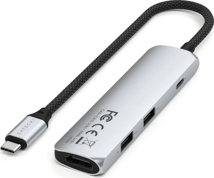 Satechi 4in1 USB-C Slim Multiport Adapter 4K - Silber