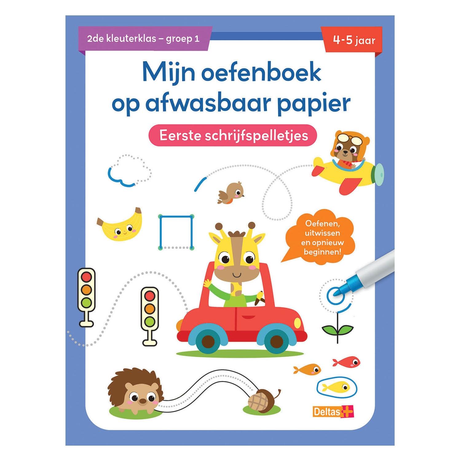 Deltas Übungsheft, abwaschbares Papier, erste Schreibspiele (4-5 Jahre) (Niederländisch) (77203072)