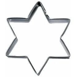 Städter Ausstecher Stern 6-zackig, Ausstechform, Plätzchenform, Keks, Plätzchen, Edelstahl, 15 cm, 050181