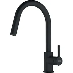 Franken Franke Messing Hochdruck Armatur Wasserhahn Lina J Zugauslauf Black matt