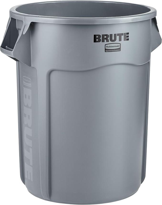 Brute Behälter mit Luftkanälen | Robuster Mülleimer aus Kunststoff | 208 l, Grau