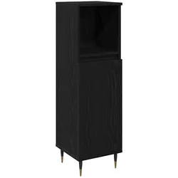 vidaXL Badezimmerschrank mit Tür Schwarz Eichen-Optik 30 x 30 x 100 cm